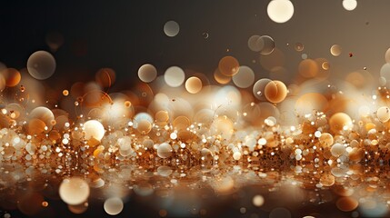 Poster - A mesmerizing whirl of sparkling gold and white bubbles, blending together in a dreamy, blurry enchantment