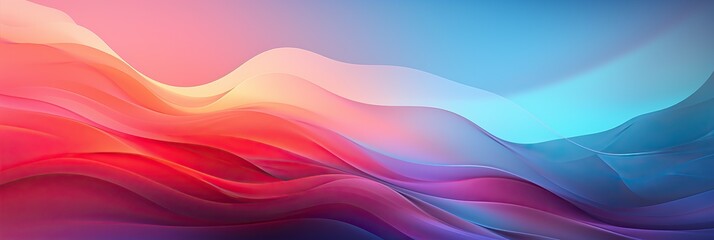 Poster - A mesmerizing abstract background featuring a variety of vivid colors blending together in flowing wavy lines, creating a harmonious and dynamic pattern