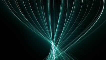 Wall Mural - seamless loop animation of abstract three-dimensional shape made of smoothly floating particles and 