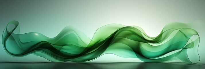 Aufkleber - A mesmerizing wave of emerald green smoke swirls and flows against a stark white background, creating a captivating and artistic display