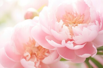 Poster - A stunning pink flower fills the frame, its delicate petals in sharp focus against a dreamy, blurred background