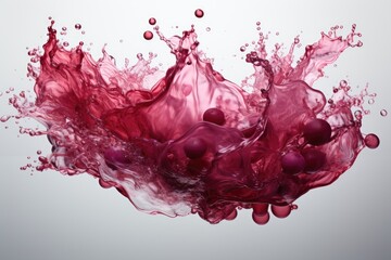 Poster - A mesmerizing display of vibrant red liquid erupts into the sky, creating a dynamic and fluid splash in mid-air