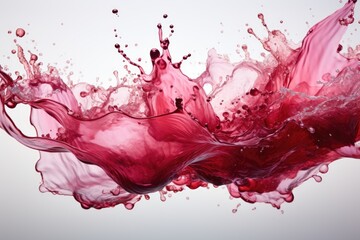 Leinwandbilder - A vibrant red liquid bursts forth, splashing into the air with dynamic energy and movement, creating a captivating display of color and motion
