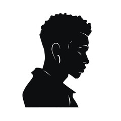 Wall Mural - Black silhouette, tattoo of a bust of a man on white background. Vector.