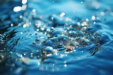 Fototapete - swirls and reflections of water bubbles gently rising in the ocean