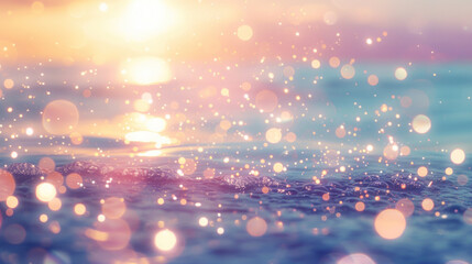 Wall Mural - Water surface, magical glitter, soft colors, dream-like