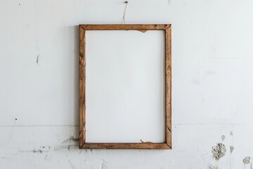 Wall Mural - empty mockup frame isolated on white wall