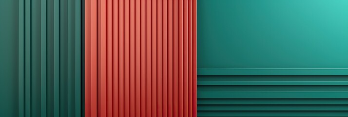 Poster - A vibrant green wall facing a striking red wall, creating a dynamic and captivating contrast of colors in a creative and artistic composition