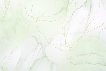 Poster - white and green marble textured background, blending intricate patterns to create a mesmerizing visual display
