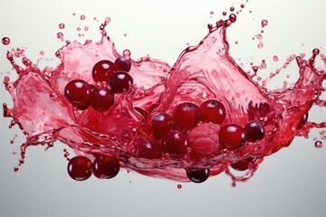 Leinwandbilder - A vibrant red liquid splashes on a pristine white surface, creating a dynamic and visually striking contrast