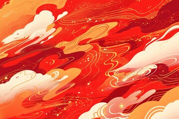 Wall Mural - Chinese traditional auspicious cloud background picture, festive festival background illustration