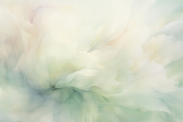 Canvas Print - green and white substances swirling together in a blurry motion, creating a dreamlike and ethereal aesthetic