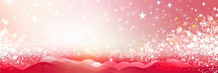 Poster - A vibrant background adorned with crimson and ivory hues, adorned with sparkling stars