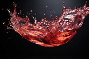 Leinwandbilder - A vibrant red liquid bursts out of a wine glass in a dynamic and energetic display of fluid movement and luxury