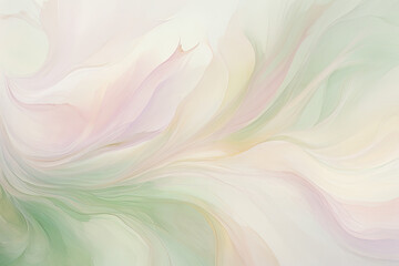 Sticker - This image captures an abstract painting featuring soft pastel colors on a clean white background, evoking a sense of tranquility and dream-like enchantment