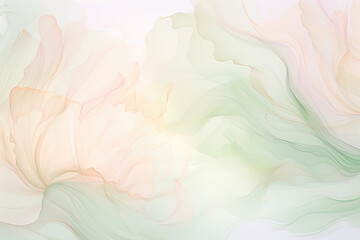 Leinwandbilder - A calming white and green painting set against a pristine white background, exuding tranquility and renewal through its soothing colors