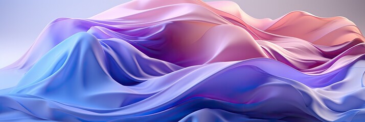 Poster - Fluid waves of blue, pink, and purple intertwine gracefully, creating a harmonious dance of colors and movement