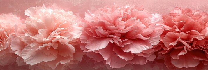 Sticker - A cluster of delicate pink flowers  on a soft pink background, creating a beautiful and harmonious composition