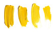 Gelber Pinselstrich set isoliert auf weißen Hintergrund, Freisteller