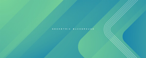 Wall Mural - abstract geometric shape background green gradient color banner design vector