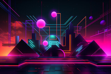 Wall Mural - abstract background with lights - generative ai