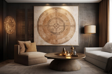 Wall Mural - living room interior - generative ai