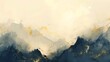 A vector landscape painting in the Chinese style. Ink landscape painting in the mood style. Modern art. Prints, wallpapers, posters, murals, carpets.