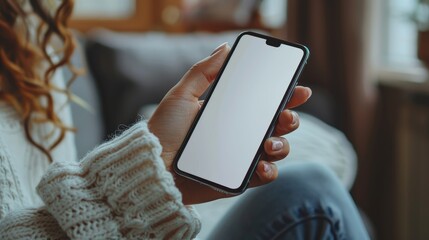Poster - Modern smart phone mockup. Black frameless smartphone mockup on white background. Isolated on white background high quality studio shot.