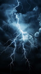 Wall Mural - wallpaper of lightning on black stromy cloud, thunder on dark sky cloud, dramatic sky cloud, thunderstrom