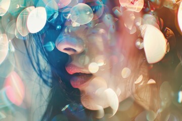 Wall Mural - blurred light effects for artistic overlays.