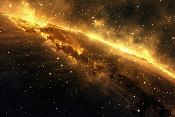 Wall Mural - Galactic panorama with stars  nebula  and galaxies.
