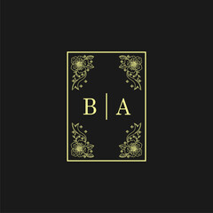 BA Initials Wedding Logo, Wedding Monogram, Luxury Wedding Logo