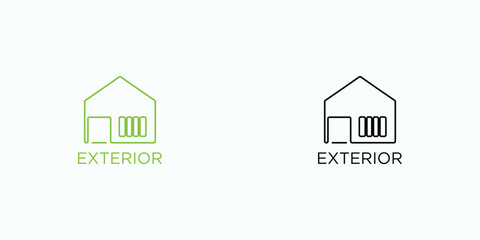 Wall Mural - Simple exterior house logo design with unique concept| premium vector