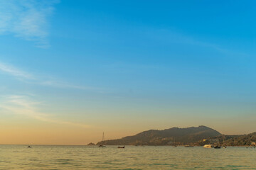 Canvas Print - Colorful cloudy sky at sunset. Gradient color. Sky texture, abstract nature background Phuket Thailand.