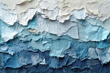 Leinwandbilder - A close-up view of a mesmerizing blue and white wall, showcasing a beautiful blend of colors and textures
