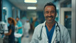 smiling doctor in hospital, medical healthcare, portrait of a doctor