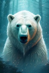 Wall Mural - a Polar bear, rendering of a cute polar bear cub