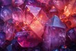 A vibrant and whimsical cluster of purple and magenta crystals exuding a sense of enchanting colorfulness