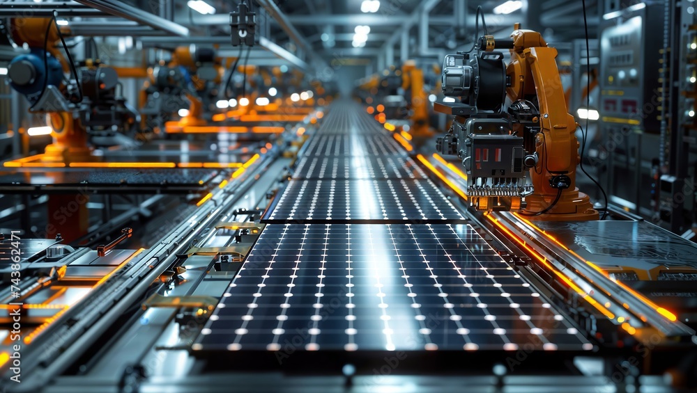 Foto de Stock Future of Renewable Energy: Advanced Robotics in Solar ...