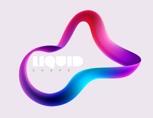 Wall Mural - liquid 3d geometric shapes. colored form of spiral line. abstract poster design.