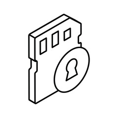 Wall Mural - have a look at this carefully crafted secure memory card isometric vector