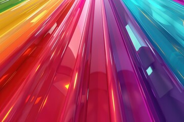 Poster - A stunning 3D render of an abstract multicolor spectrum