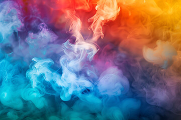 Poster - a rainbow colored smoke billowing in the style of pun