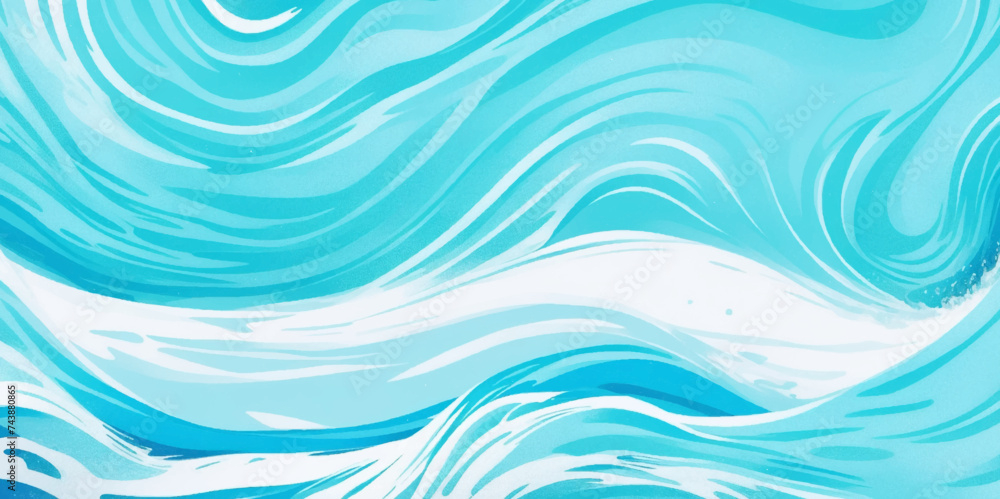 Abstract blue ocean sea surface water wave and curve line background ...
