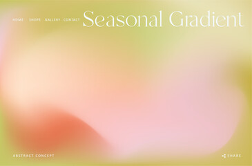 Wall Mural - trendy gradient fresh spring fluid wave background, colorful abstract liquid. green pink design wall