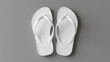 Blank white rubber sandal flip flop slippers template.