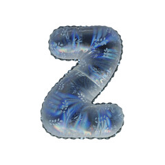 Wall Mural - 3D Helium Balloon Letter Z with Flower texture on rainbow colored blue glass