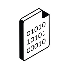 Wall Mural - have a look at this amazing icon of binary coding file