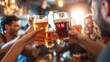 © Anna - Friends Toasting With Beer Glasses in a Cozy Pub