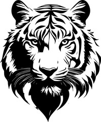 Wall Mural - Furious Tiger head icon isolated on white background